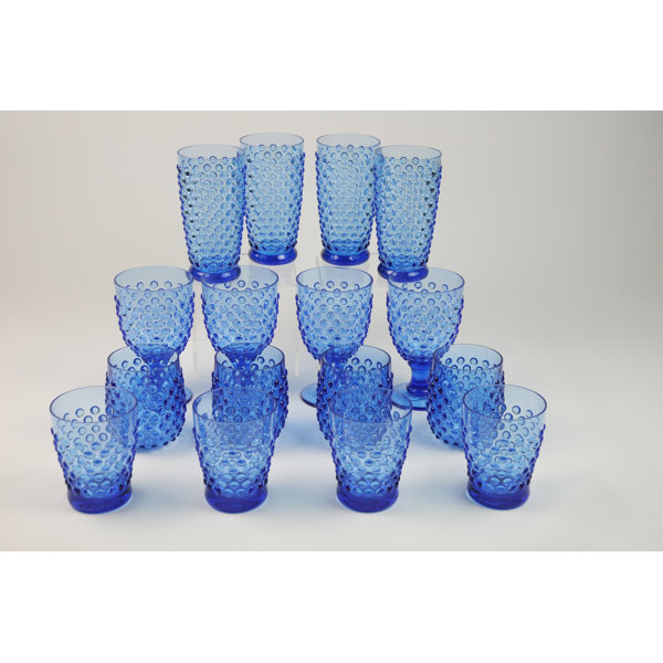 Tar Hong Set Of 16 Hobnail Glasses Pink Wayfair.co.uk